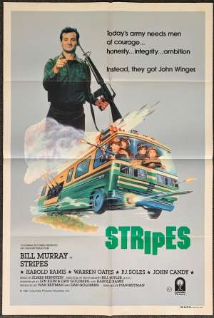 Stripes Poster One Sheet Original 1981 Bill Murray Harold Ramis John Candy