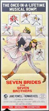 Seven Brides For Seven Brothers Poster Daybill Original 60's Re-Issue