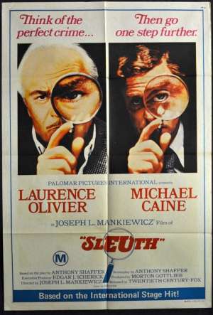Sleuth 1972 Poster One Sheet Michael Caine Laurence Olivier Joseph L. Mankiewicz