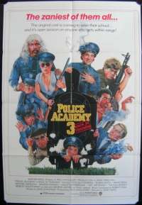 Police Academy 3 Poster Original One Sheet 1986 Drew Struzan Art