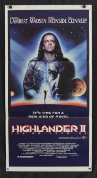 Highlander 2 The Quickening Poster Daybill Christopher Lambert Sean Connery