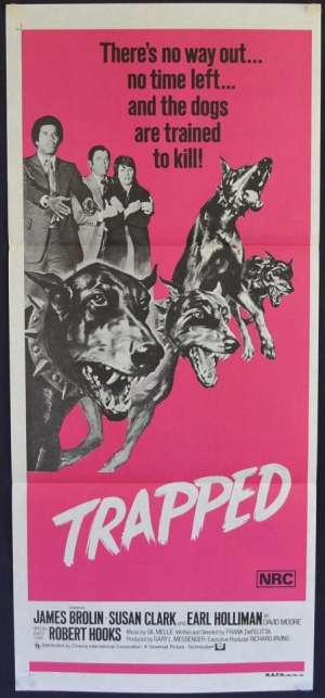 Trapped Movie Poster Original Daybill 1973 James Brolin The Doberman Patrol