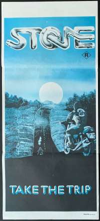 Stone Poster Original Daybill Re-Issue Sandy Harbutt Ken Shorter Biker Gangs