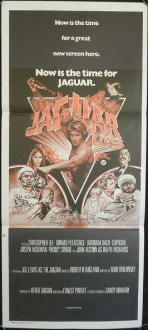 Jaguar Lives Daybill Movie poster Red Artwork