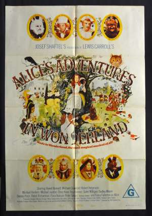 Alice&#039;s Adventures In Wonderland 1972 One Sheet Movie poster Fiona Fullerton, Dudley Moore