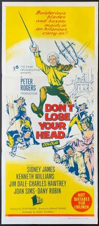 Don&#039;t Lose Your Head Daybill Poster 1966 Sid James Kenneth Williams Carry On