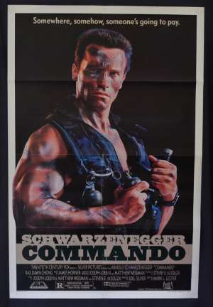 Commando Movie Poster Original USA One Sheet Arnold Schwarzenegger