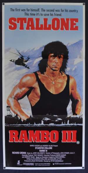 Rambo 3 Poster Original Daybill 1988 Sylvester Stallone Richard Crenna