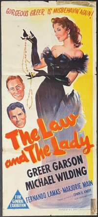The Law And The Lady Poster Daybill Original 1951 Greer Garson
