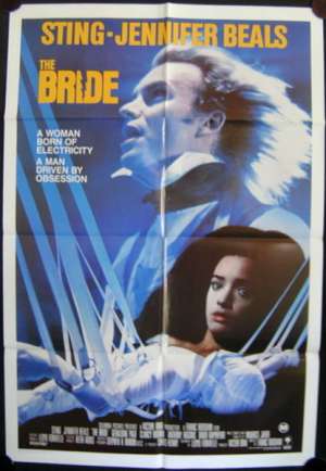 The Bride Movie Poster Original One Sheet 1985 Sting Jennifer Beals Frankenstein