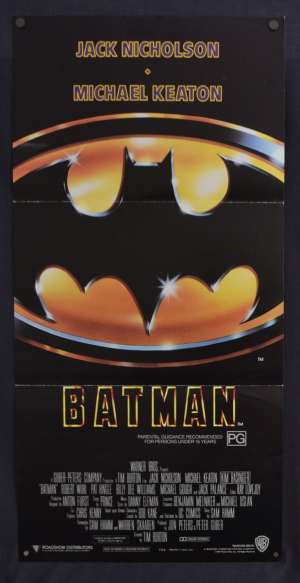 Batman Poster Original Daybill 1989 Michael Keaton Superhero Tim Burton