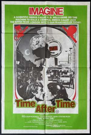 Time After Time Poster Original One Sheet 1979 Malcolm McDowall Jack The Ripper