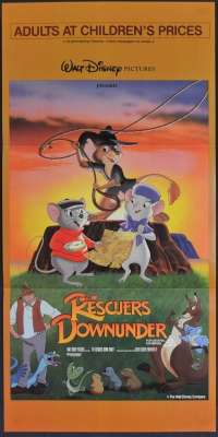 The Rescuers Down Under Movie Poster Original Daybill Disney John Candy