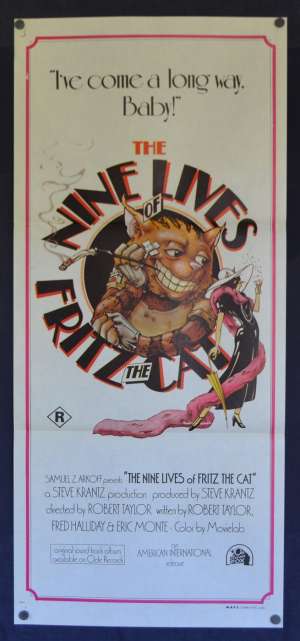 The Nine Lives Of Fritz The Cat Daybill Poster 1974 Adult Animation R Rated