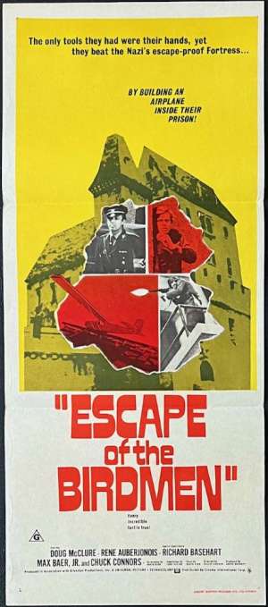 Escape Of The Birdmen 1971 Daybill movie poster Doug McClure Chuck Connors Colditz