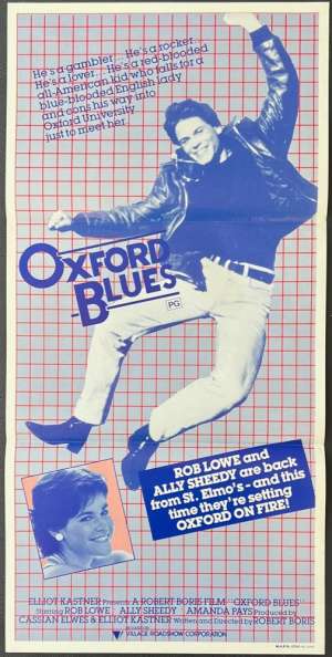 Oxford Blues Poster Daybill Original 1984 Rob Lowe Ally Sheedy