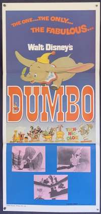 Dumbo Movie Poster Original Daybill 1976 Re-Issue Disney