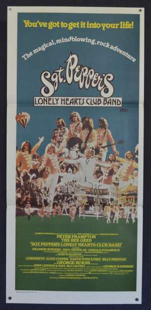 Sgt Pepper&#039;s Lonely Hearts Club Band 1978 Daybill Movie Poster Bee Gees Beatles Music Peter Frampton