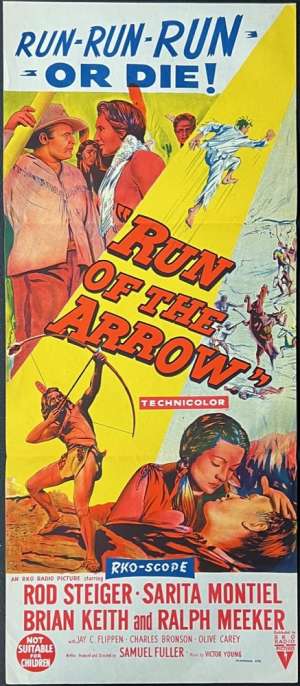 Run Of The Arrow 1957 movie poster Daybill Rod Steiger Brian Kieth