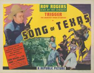 Song Of Texas Lobby Title Card USA 11x14 Rare Original 1943 Roy Rogers