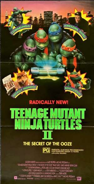 Teenage Mutant Ninja Turtles 2 The Secret Of The Ooze Movie Poster Original Daybill