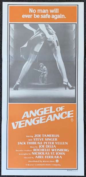 Angel Of Vengeance Movie Poster Original Daybill Aka Ms .45 Zoë Tamerlis Abel Ferrara