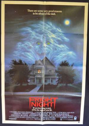 Fright Night Movie Poster Original One Sheet 1985 Chris Sarandon Roddy McDowall