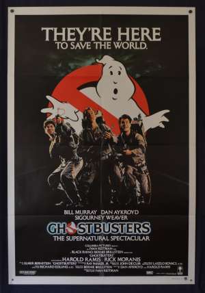 Ghostbusters Movie Poster Original One Sheet 1984 RARE Bill Murray Dan Aykroyd