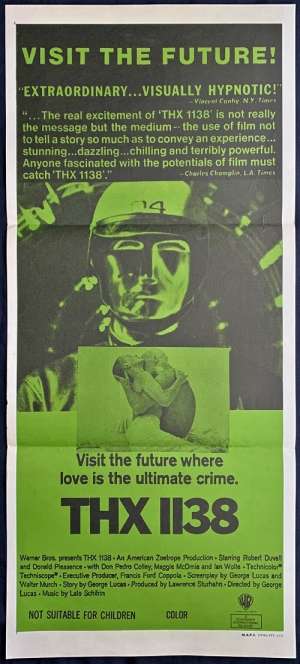 THX 1138 Poster Original Daybill 1971 Robert Duvall George Lucas