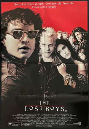 The Lost Boys Movie Poster Original One Sheet 1987 Vampires Kiefer Sutherland