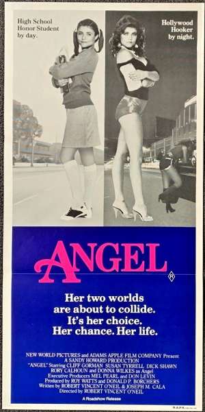 Angel Movie Poster Original Daybill 1984 Donna Wilkes Cliff Gorman