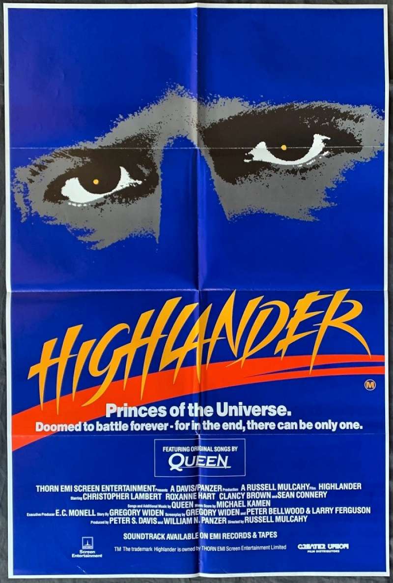 1986 Sheet Highlander Movies Christopher One Connery About Original - Sean Poster All Lambert