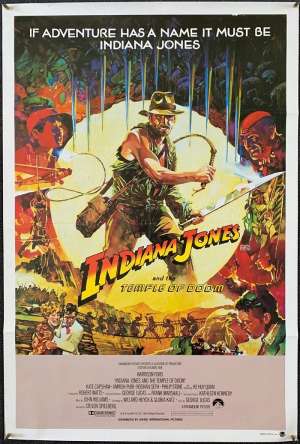 Indiana Jones And The Temple Of Doom 1984 One Sheet Movie Poster RARE Jungle Art