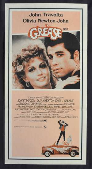 Grease Poster Original Daybill RI John Travolta Olivia Newton John