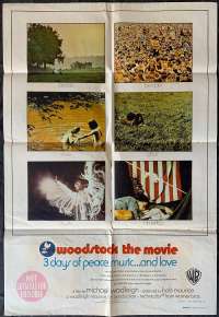 Woodstock Poster Original Australian One Sheet Rare 1970 Music Festival