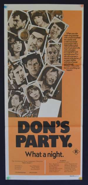 Don&#039;s Party Poster Original Daybill 1976 Graham Kennedy Bruce Beresford