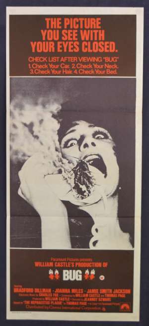 Bug Movie Poster Original Daybill 1975 Bradford Dillman Joanna Miles