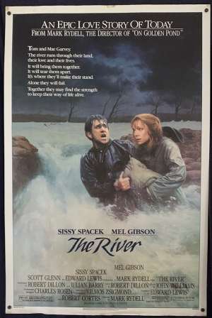 The River Poster Original USA One Sheet Rolled 1984 Mel Gibson Sissy Spacek