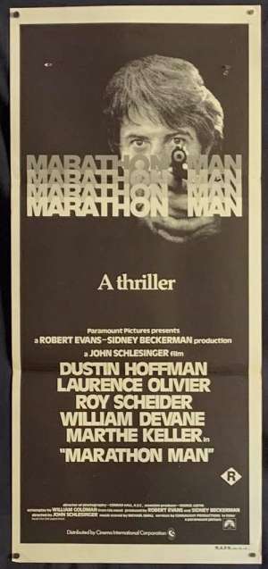 Marathon Man Poster Original Daybill 1976 Dustin Hoffman Laurence Olivier Nazis