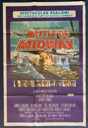 Battle Of Midway Poster Original One Sheet 1976 Charlton Heston Henry Fonda