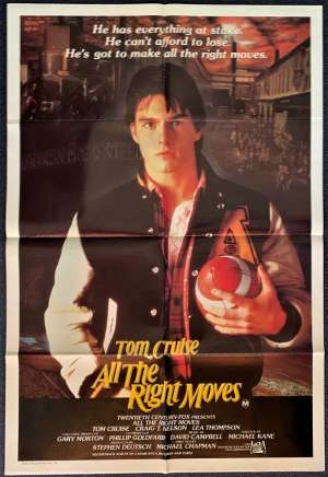 All The Right Moves Poster Original One Sheet 1983 Tom Cruise