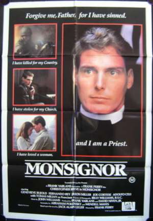 Monsignor One Sheet movie poster Christopher Reeve Rare art
