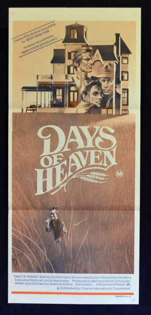 Days Of Heaven 1978 movie poster Daybill Richard Gere Terrence Malick Brooke Adams