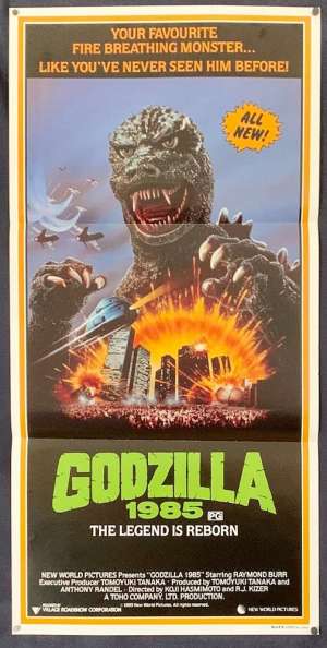Godzilla The Legend Is Reborn Poster Original Daybill 1985 Raymond Burr
