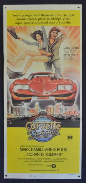 Corvette Summer Poster Original Daybill 1978 Mark Hamill Star Wars Hot Rod