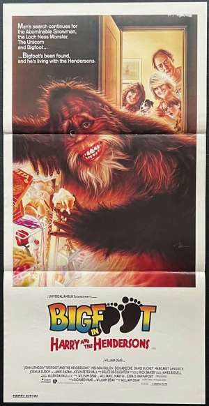 Bigfoot In Harry And The Hendersons Movie Poster Original Daybill 1987 Struzan Art