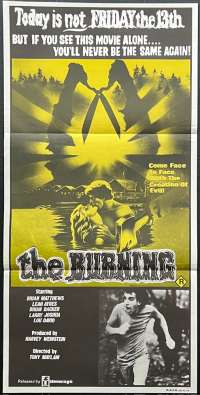 The Burning Poster Original Daybill 1981 aka Cropsey Halloween Slasher