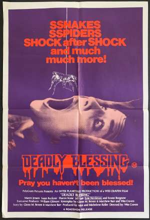 Deadly Blessing Poster Original One Sheet 1981 Sharon Stone Wes Craven