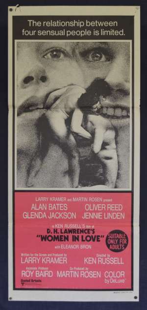 Women In Love Movie Poster Original Daybill 1969 Ken Russell Glenda Jackson Alan Bates