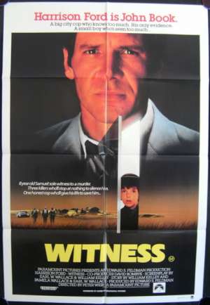 Witness Poster One Sheet Original 1985 Harrison Ford Kelly McGillis